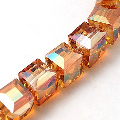 Electorplated Glass Beads EGLA-E006-3U-1