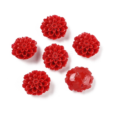 Synthetic Coral 3D Flower Rose Beads CORA-L046-D08-1