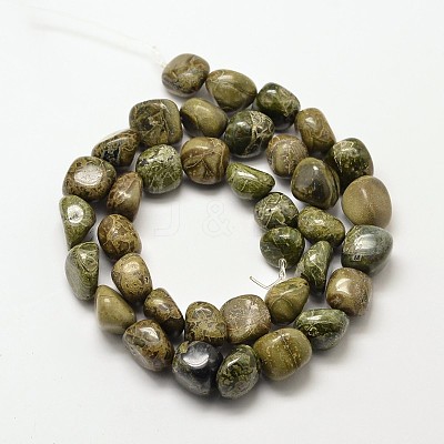 Natural Jasper Nuggets Beads Strands G-P092-23-1