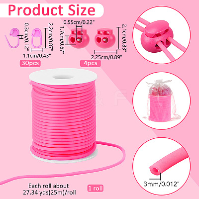 1Roll Hollow Pipe PVC Tubular Synthetic Rubber Cord RCOR-NB0001-02C-1