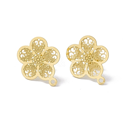 304 Stainless Steel Stud Earrings Finding STAS-C061-02G-1
