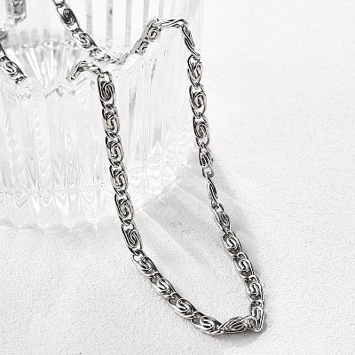 Tarnish Resistant 304 Stainless Steel Lumachina Chain Necklaces NJEW-P226-08P-01-1