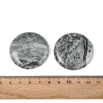 Natural Map Stone Pendants G-N361-04D-1
