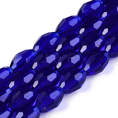 Transparent Glass Beads Strands EGLA-A037-T6x8mm-D12-1