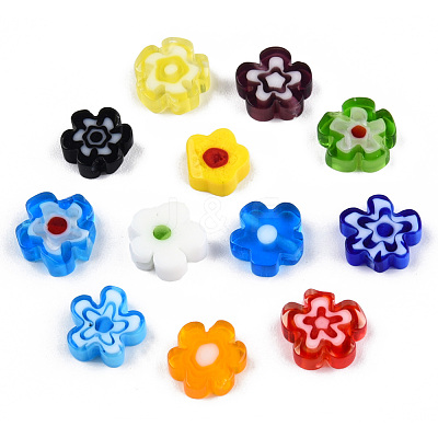 Handmade Millefiori Glass Bead Strands LAMP-N029-017B-08-1