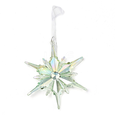 Christmas Transparent Plastic Pendant Decoration HJEW-G022-01C-1
