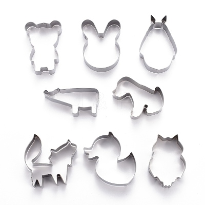 Non-Tarnish Stainless Steel Mixed Animal Shape Cookie Candy Food Cutters Molds DIY-H142-02P-1