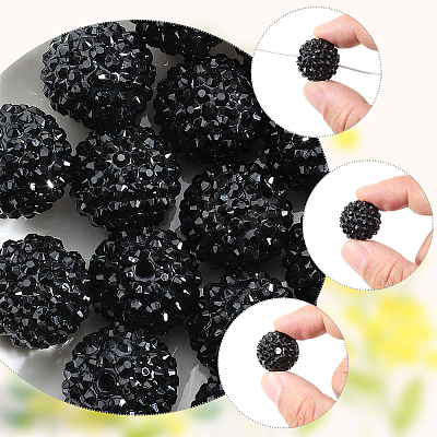 40Pcs Resin Rhinestone Beads RESI-SC0005-81A-1
