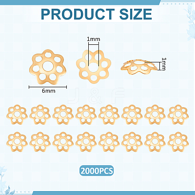 2000Pcs Iron Bead Caps IFIN-UN0001-24-1