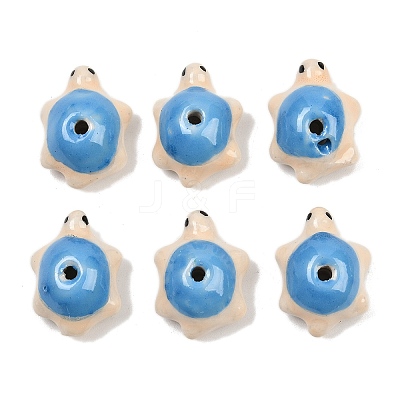 Handmade Bright Glazed Porcelain Beads PORC-CJC0009-03G-1