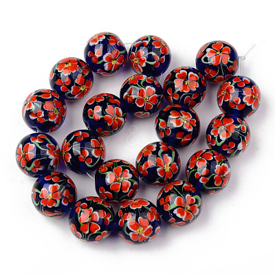 Handmade Lampwork Beads Strands LAMP-N021-012-1