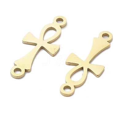 304 Stainless Steel Religion Ankh Cross Links Connector Charms LS-STAS-S153-01G-1