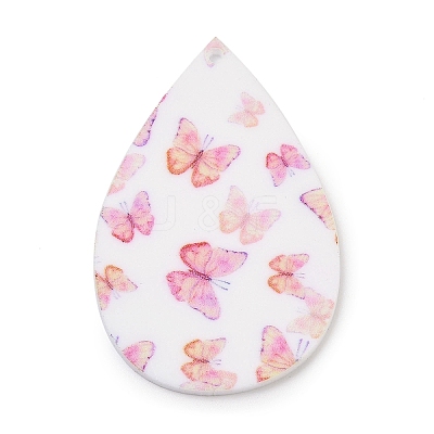 Printed Opaque Acrylic Pendants FIND-K017-16E-1