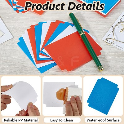60 Sheets 3 Colors Plastic Playing Board Game Card Separator FIND-CP0002-77A-1
