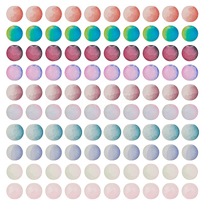200Pcs 10 Colors Crackle Glass Beads Strands GLAA-TA0003-31A-1