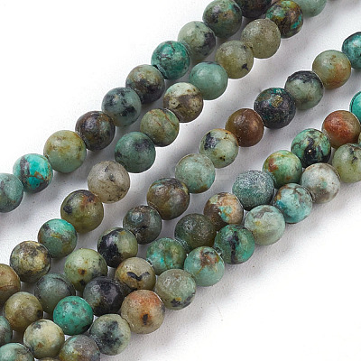 Natural African Turquoise(Jasper) Beads Strands TURQ-G037-4mm-1
