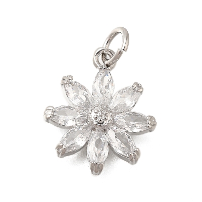 Rack Plating Brass Micro Pave Cubic Zirconia Pendants KK-I716-01P-01-1