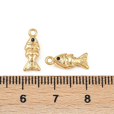 Ocean Theme Brass Micro Pave Cubic Zirconia Charms X1-KK-F902-08I-G-1