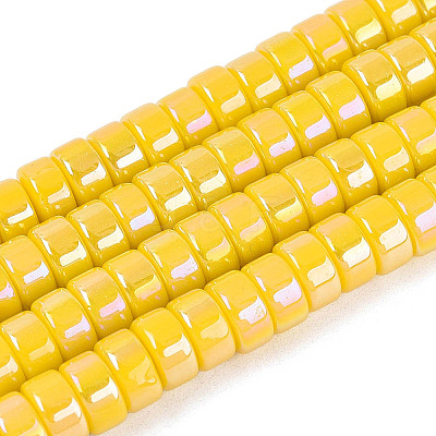 AB Color Plated Opaque Glass Beads Strands GLAA-T026-3x6mm-P13-1