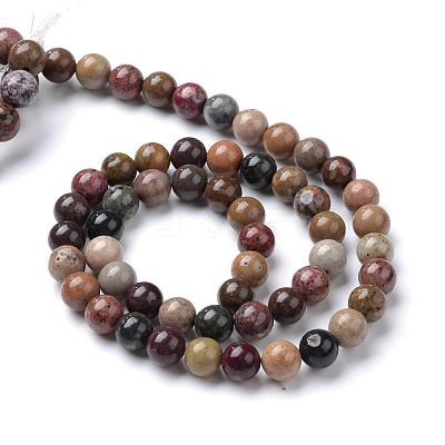 Natural River Stone Beads Strands G-R412-24-8mm-1