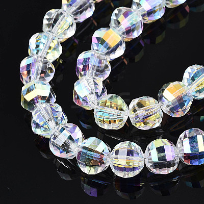 Electroplate Transparent Glass Beads Strands X-EGLA-N002-30-C01-1