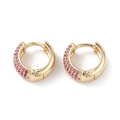 Cubic Zirconia Hoop Earrings EJEW-M216-01B-1