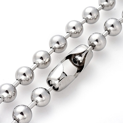 Tarnish Resistant 304 Stainless Steel Ball Chain Necklaces X-NJEW-G326-03P-1