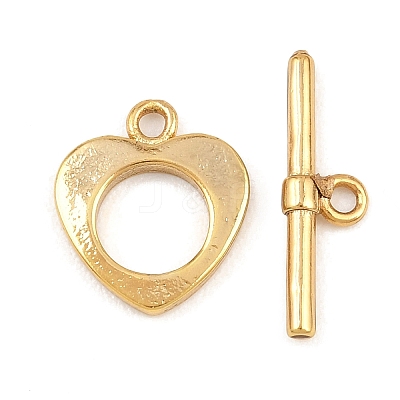 Heart Brass Toggle Clasps KK-G548-43G-05-1