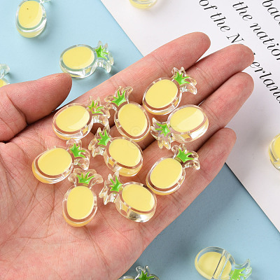 Transparent Enamel Acrylic Beads TACR-S155-002B-1