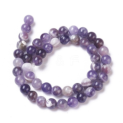 Natural Chevron Amethyst Beads Strands X1-G-I222-8mm-01-1
