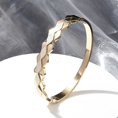 Ion Plating(IP) 304 Stainless Steel Hinged Bangles for Women BJEW-A011-15RG-1