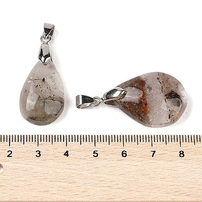 Natural Lodolite Quartz Pendants G-K377-02P-1