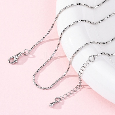 Brass Twisted Boston Link Chains Necklaces for Women NJEW-D302-60P-1