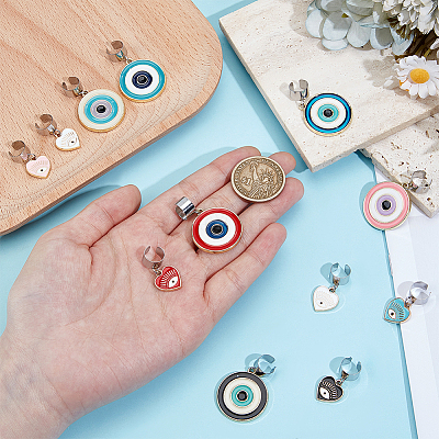12Pcs Alloy Enamel Stethoscope Pendant Decorations HJEW-OC00147-1