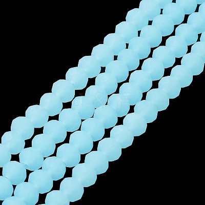 Imitation Jade Solid Color Glass Beads Strands EGLA-A034-J4mm-MD04-1