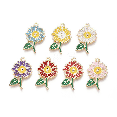 Alloy Enamel Pendants ENAM-T024-32M-G-1