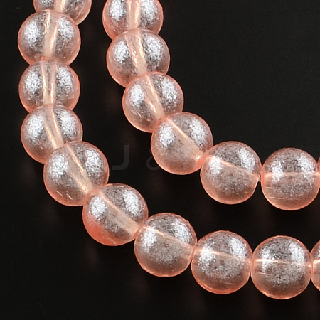 Transparent Spray Painted Glass Bead Strands DGLA-R050-4mm-03-1