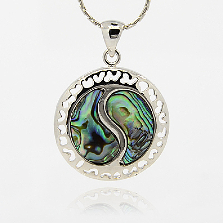 Natural Abalone Shell/Paua Shell Pendants SSHEL-XCP0001-11-1