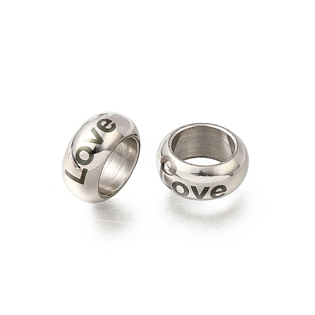 304 Stainless Steel Large Hole Beads STAS-H263-01P-04-1