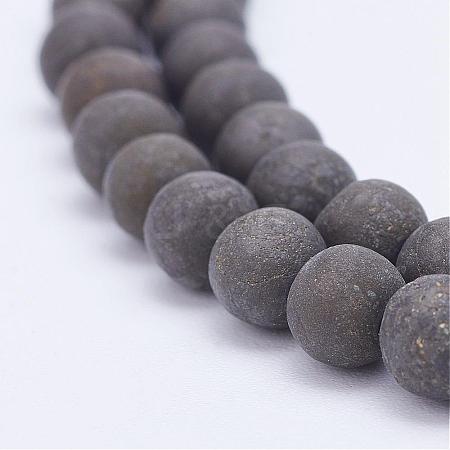 Natural Pyrite Bead Strands G-G670-09-4mm-1