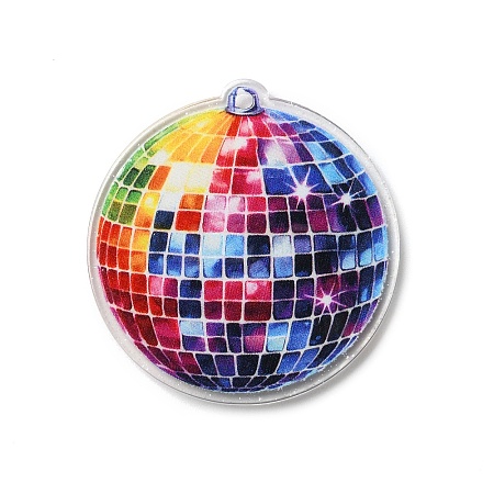 Printed Transparent Acrylic Pendants OACR-S045-03D-1