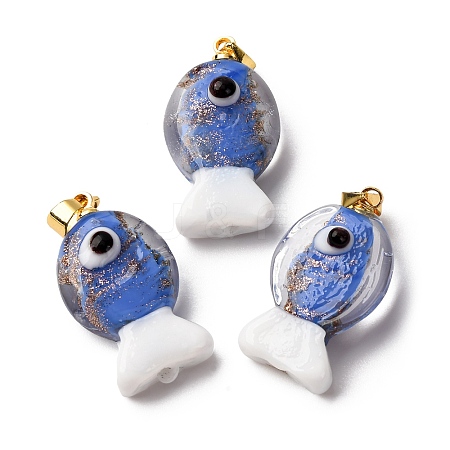 Handmade Lampwork Pendants LAMP-A007-01G-04-01-1