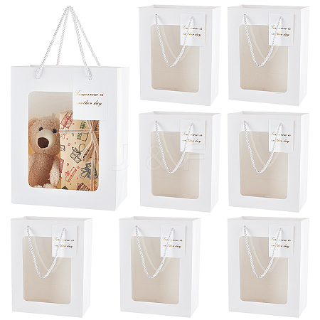 Rectangle Paper Gift Bags ABAG-WH0044-50-1