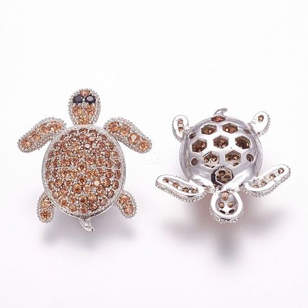 Brass Micro Pave Cubic Zirconia Beads ZIRC-F054-14P-08-1