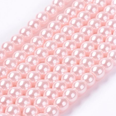Eco-Friendly Dyed Glass Pearl Bead Strands X-HY-A008-5mm-RB033-1