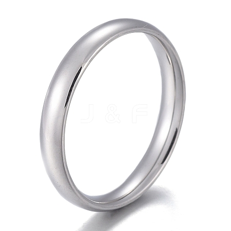 Non-Tarnish 304 Stainless Steel Flat Plain Band Rings STAS-I160-D-P-1