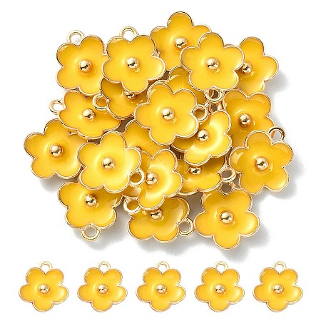 Light Gold Plated Alloy Enamel Pendants ENAM-YW0002-20G-1