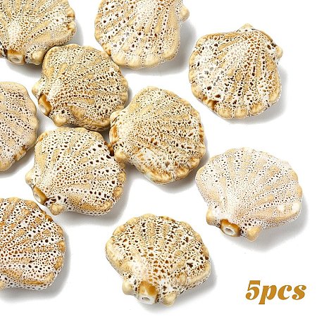 5Pcs Handmade Porcelain Beads PORC-YW0001-25J-1