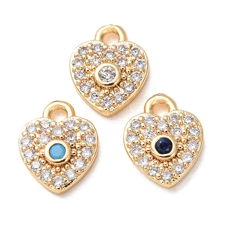 Brass Micro Pave Cubic Zirconia Charms CU-K002-01D-1