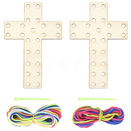 1Pc Easter Unfinished Wooden Cross WOOD-SP0001-69-1